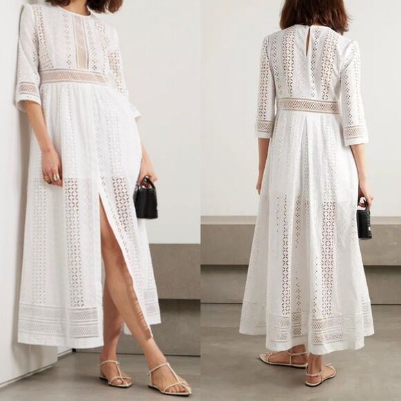 Loretta Caponi Dresses & Skirts - NWT LORETTA CAPONI Broderie Anglaise Cotton Midi Dress